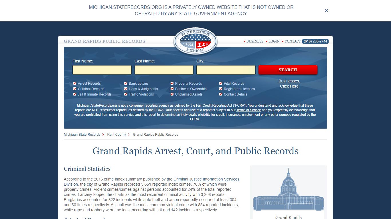 Grand Rapids Arrest, Court, and Public Records